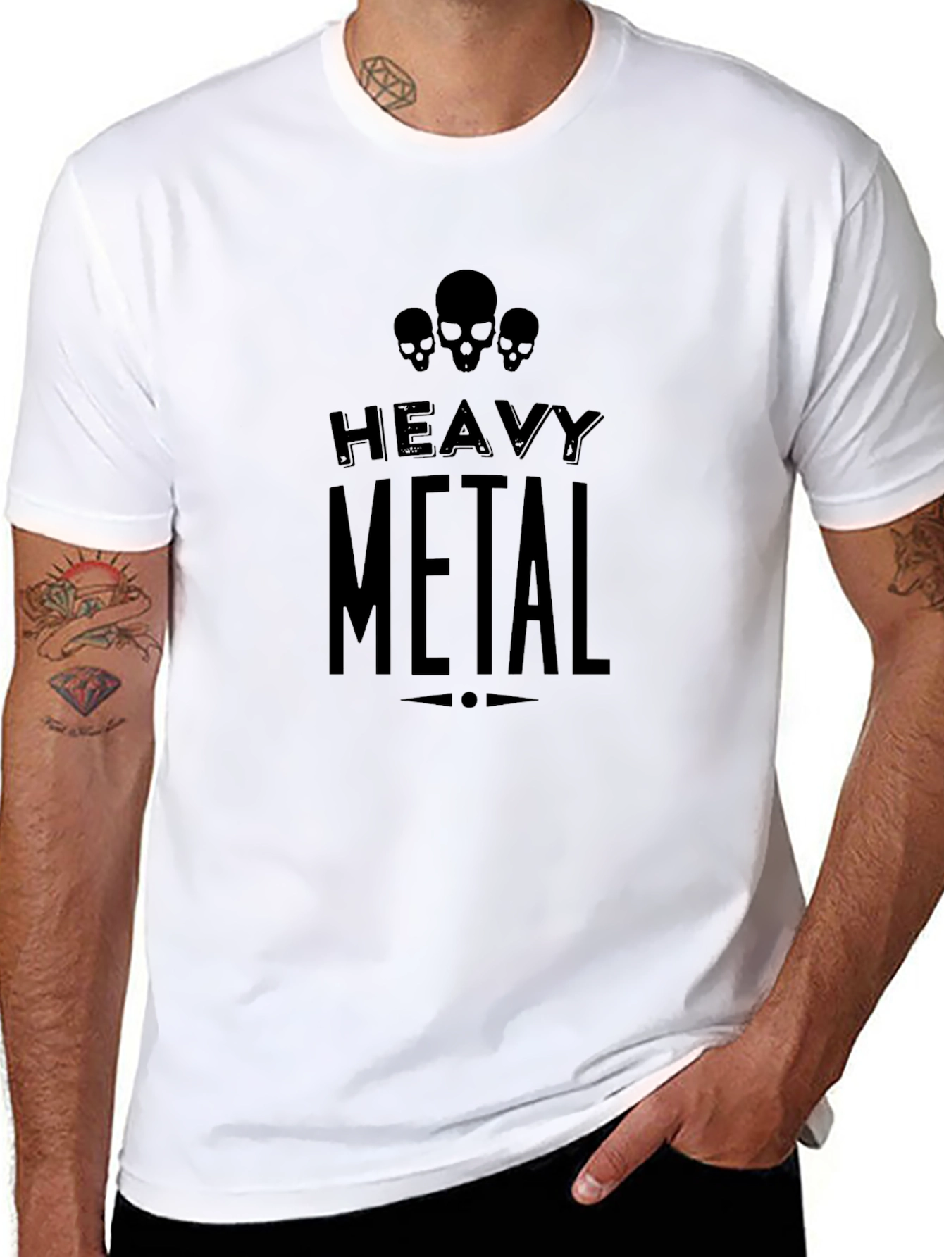 Heavy Metal Skull T-Shirt Mens Graphic Tee