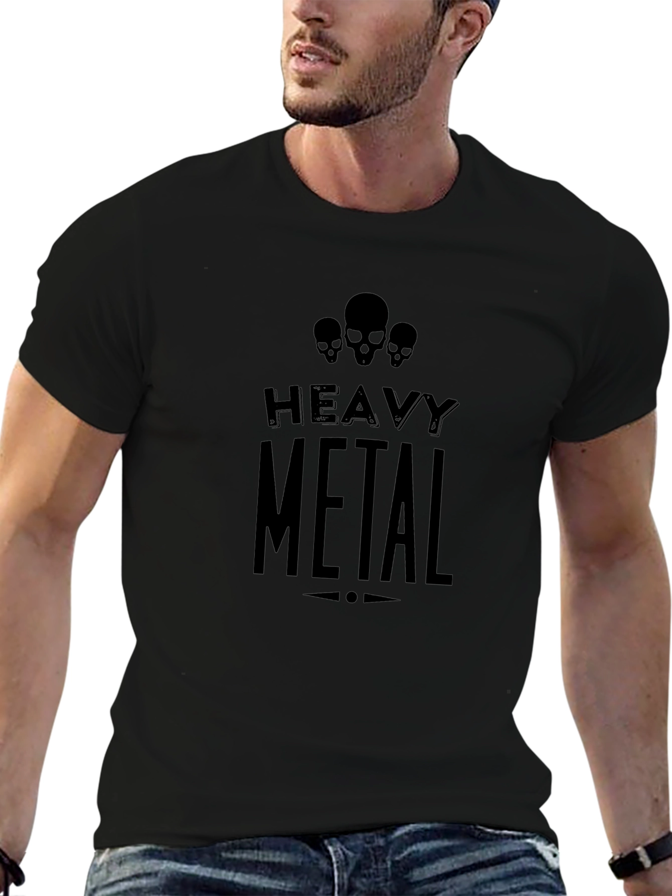 Heavy Metal Skull T-Shirt Mens Graphic Tee