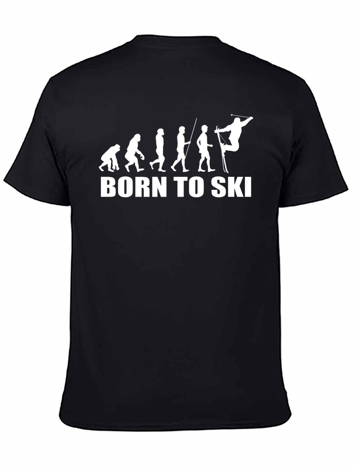 Born to Ski Evolution T-Shirt - Black Cotton