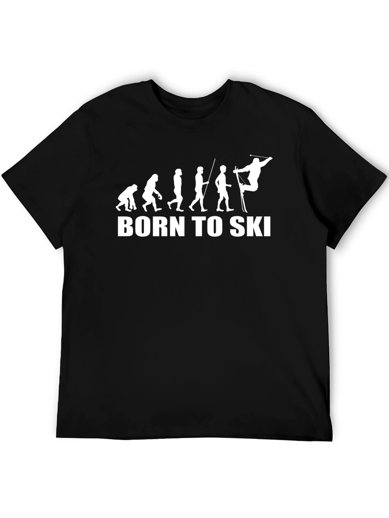 Born to Ski Evolution T-Shirt - Black Cotton