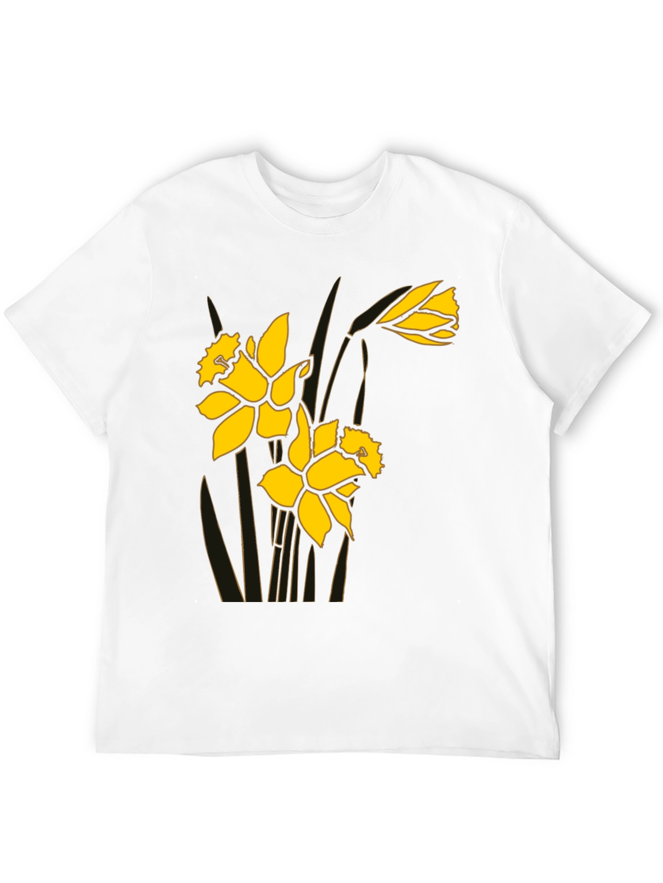 Daffodil Graphic Print Black Tee