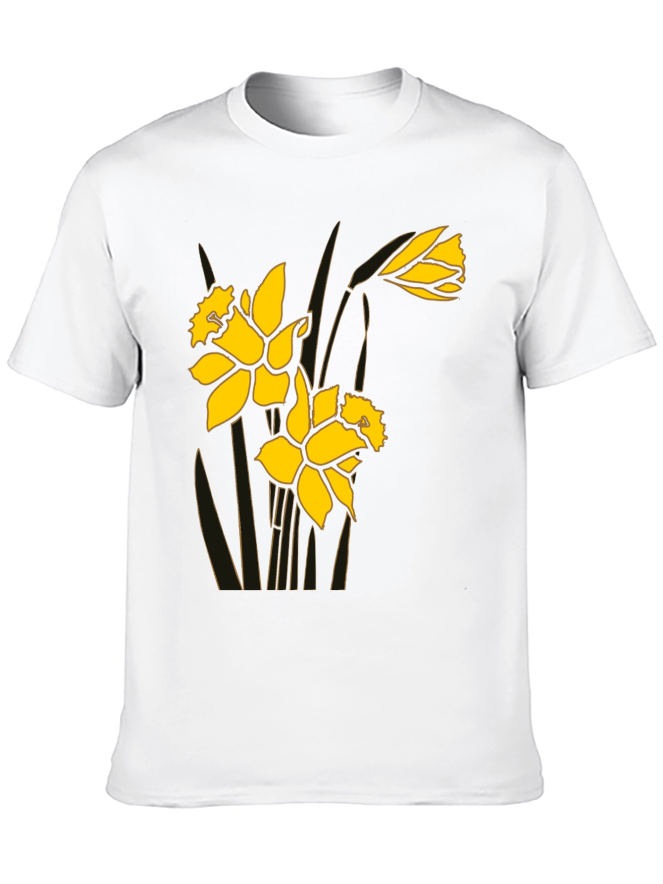 Daffodil Graphic Print Black Tee