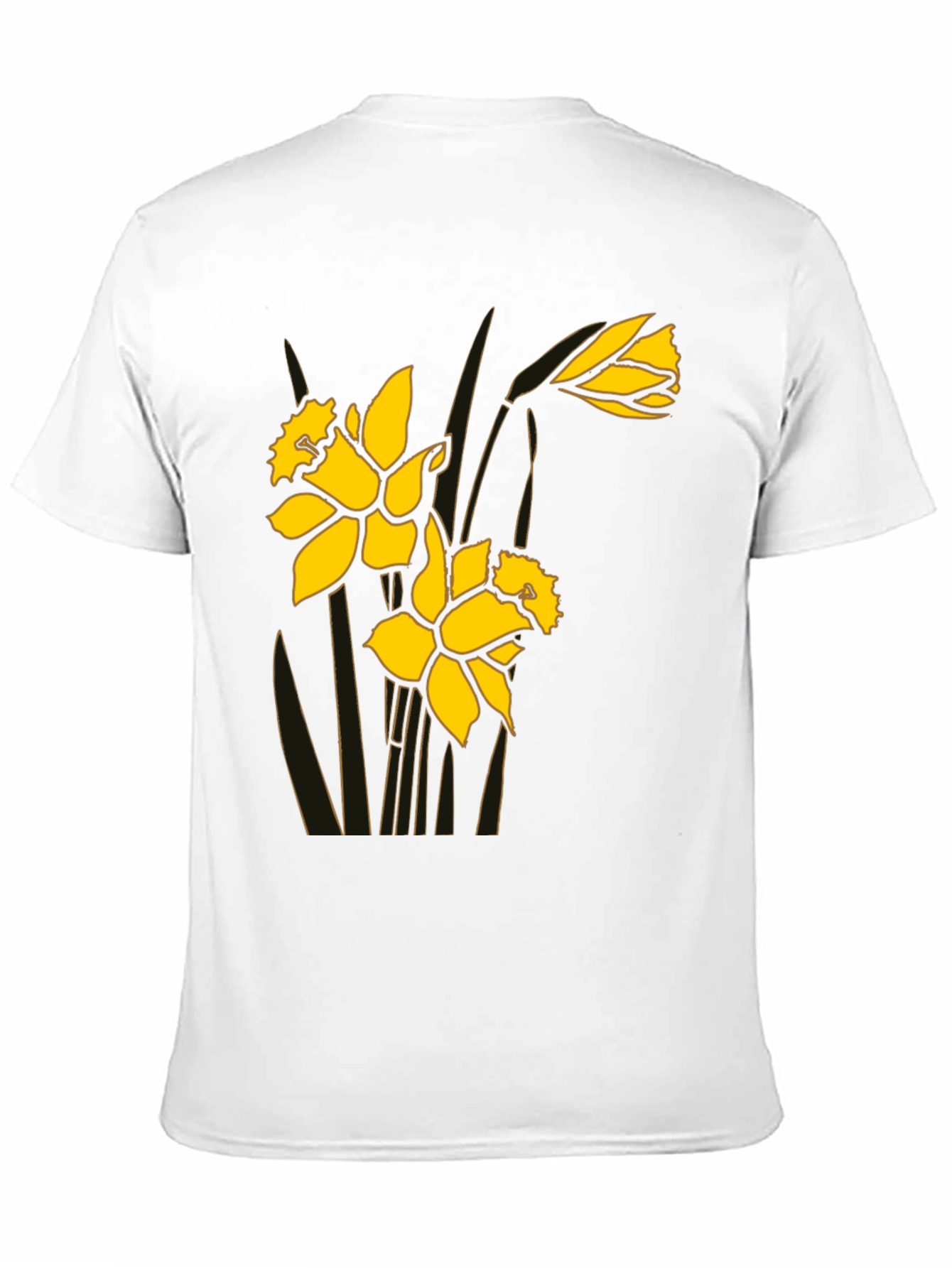 Daffodil Graphic Print Black Tee