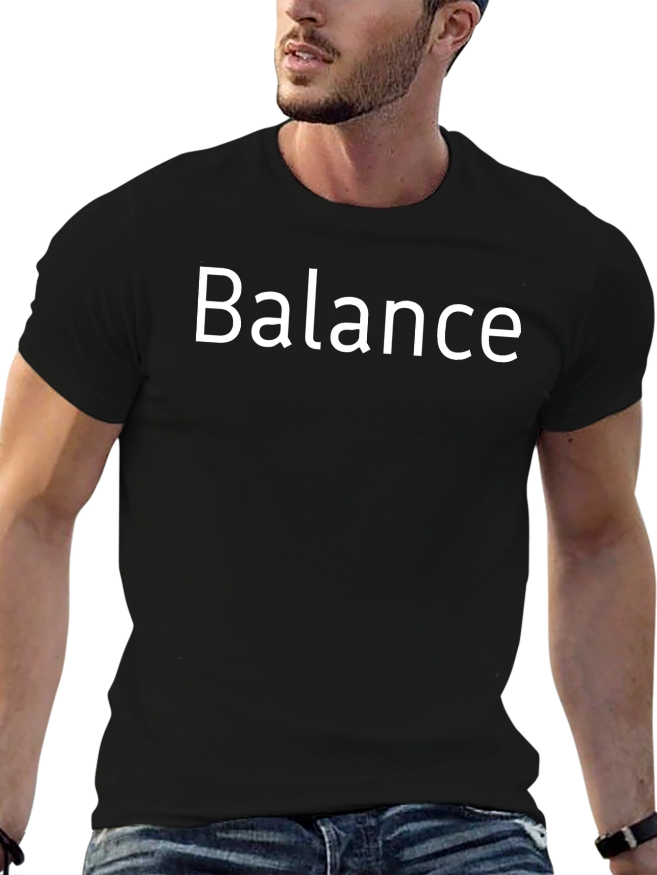 Balance Graphic Tee - Stylish Black T-Shirt