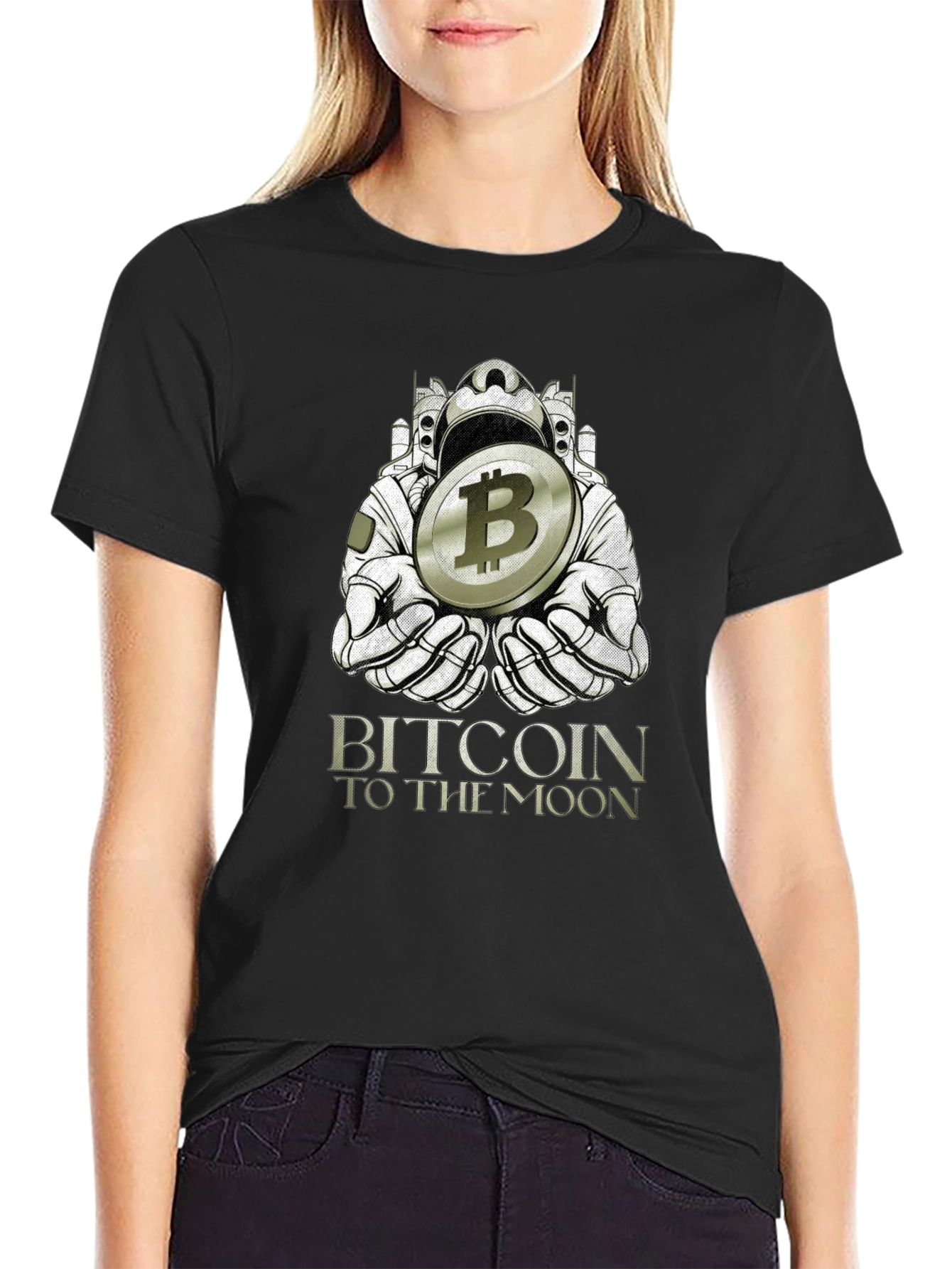 Bitcoin to the Moon Graphic Tee