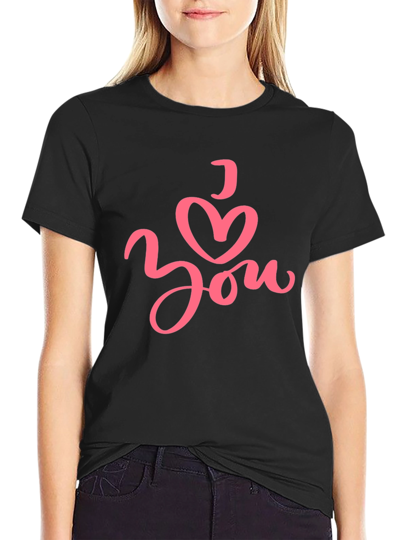 I Heart You Graphic T-Shirt - Black Casual