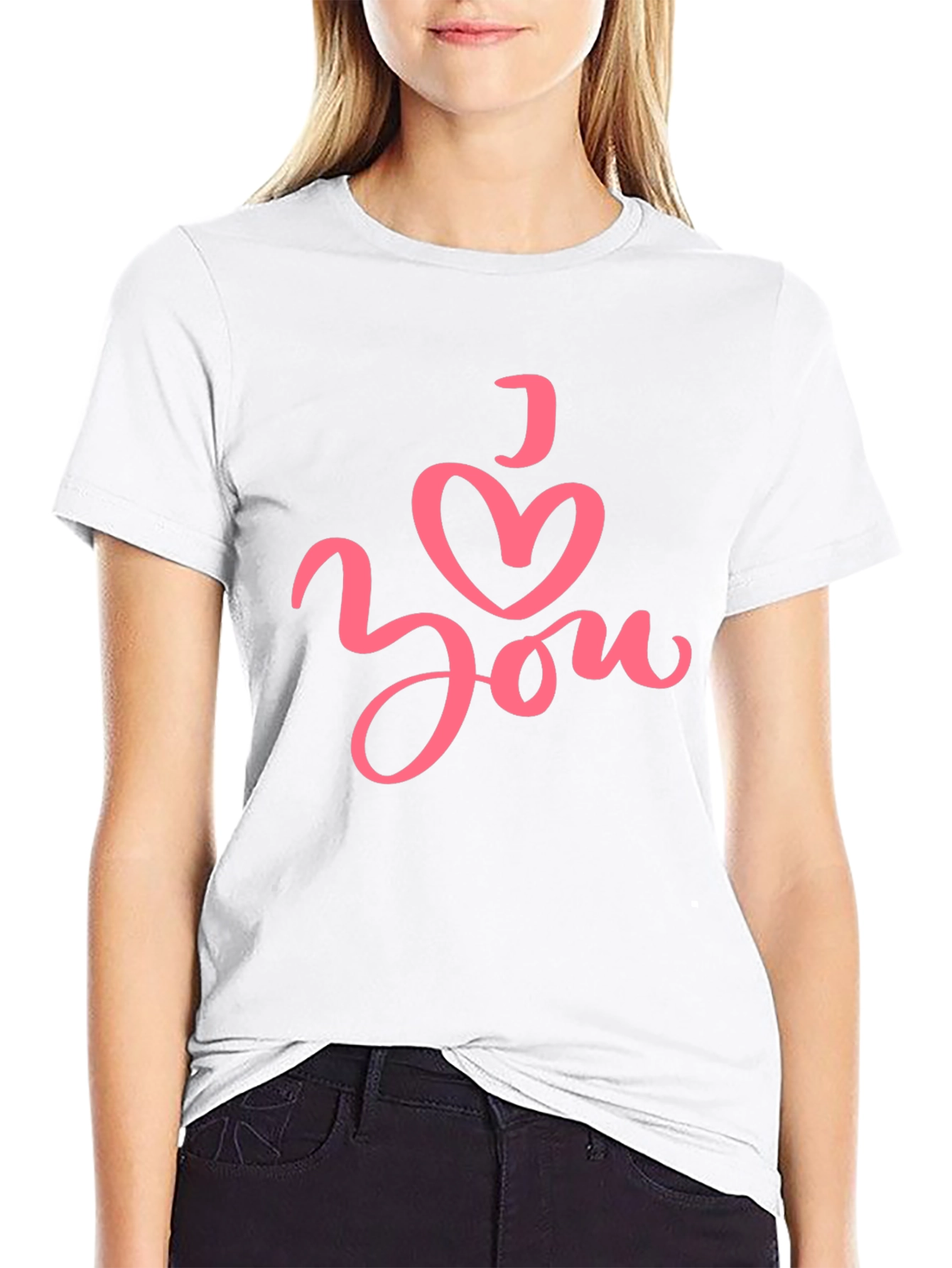 I Heart You Graphic T-Shirt - Black Casual