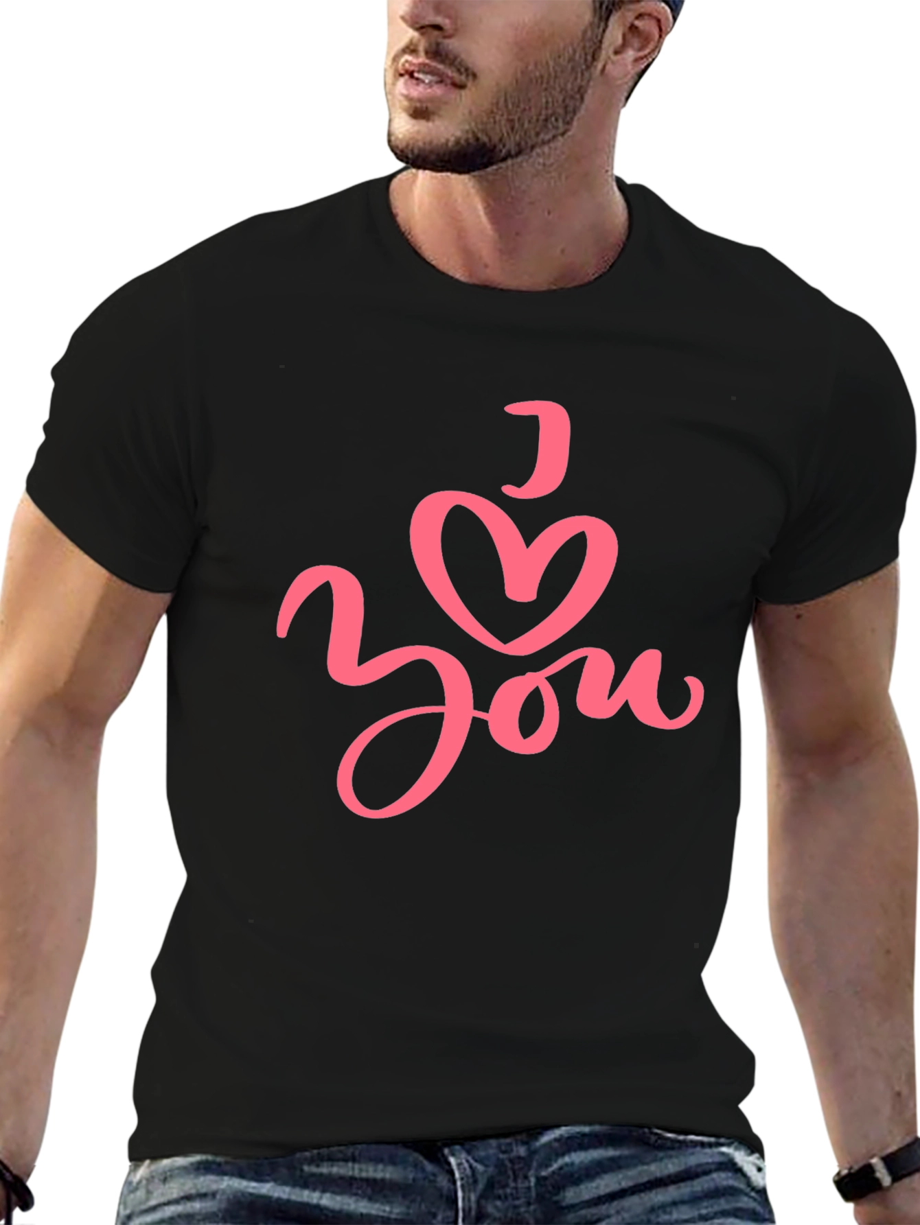 I Heart You Graphic T-Shirt - Black Casual